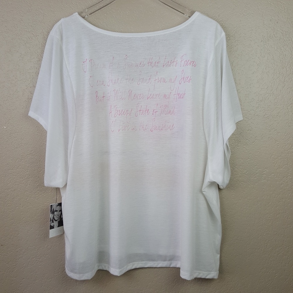 Jessica White Danna Printed Crop Top Shirt 2X NWT - Picture 4 of 7